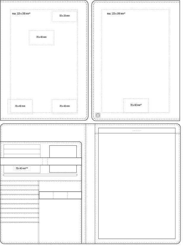 Téléchargez le gabarit de votre stylo publicitaire Canvas Porte-document A4, Porte-document Personnalisés - porte-document personnalisés