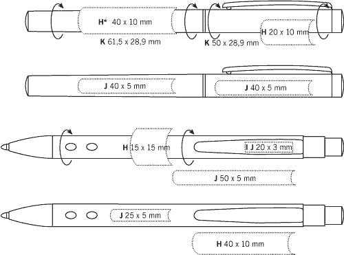 Téléchargez le gabarit de votre stylo publicitaire Porte-mines Personnalisé, Simple Et Distingué - porte mines personnalisé