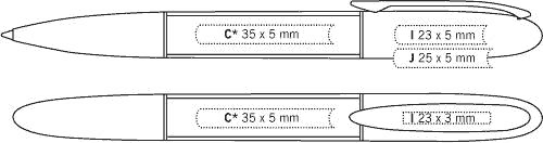 Téléchargez le gabarit de votre stylo publicitaire Stylo Bille De Qualité, Ligne épurée Pour Message Valorisé - stylo bille de qualité