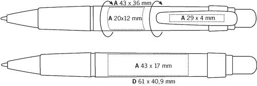 Téléchargez le gabarit de votre stylo publicitaire Stylo Bille Design Corporate Pen Big Pen, Vecteur D'identité - stylo bille design