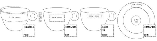 Téléchargez le gabarit de votre stylo publicitaire Tasse Cafe Porcelaine : Cara Mia Caffè Latte Set - tasse cafe porcelaine