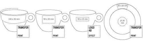 Téléchargez le gabarit de votre stylo publicitaire Tasse Capuccino : Cara Mia Capuccino Set - tasse capuccino