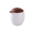 marron - pot à  lait en porcelaine blanche personnalisé